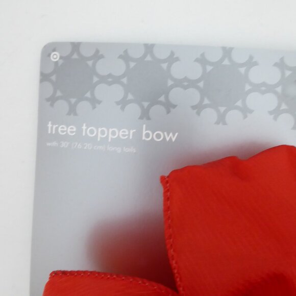 NEW 13” to 27” TARGET CHRISTMAS HOLIDAY RED WIRED TREE TOPPER BOW LOT OF 2 - Picture 4 of 12